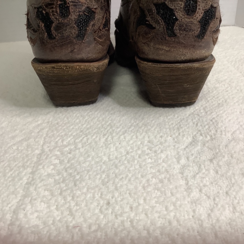 Corral boots brown/camel/tobacco leather sequins slouch‎ western cowboy boots - Picture 7 of 17